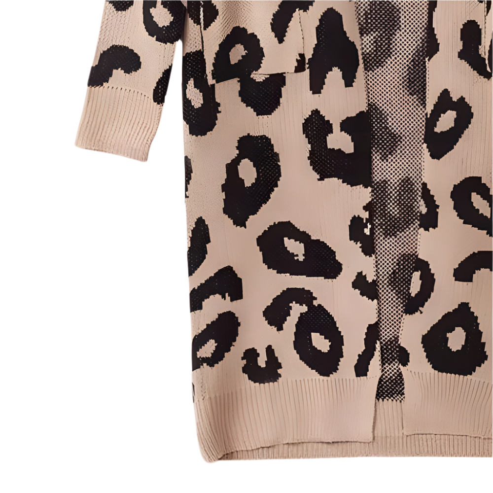 Claudia - Stijlvol lang vest met luipaardprint voor dames