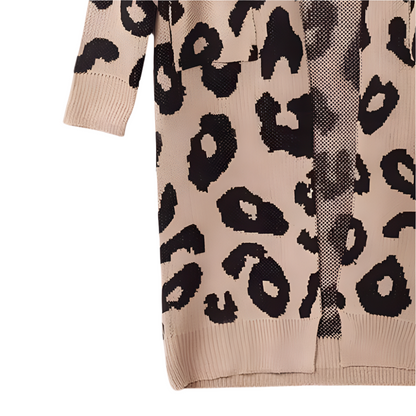 Claudia - Stijlvol lang vest met luipaardprint voor dames