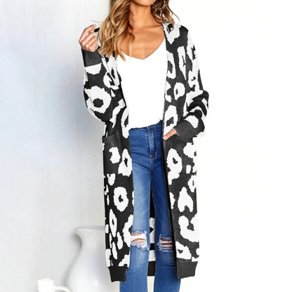 Claudia - Stijlvol lang vest met luipaardprint voor dames