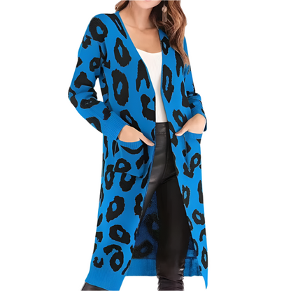 Claudia - Stijlvol lang vest met luipaardprint voor dames