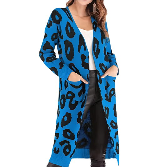 Claudia - Stijlvol lang vest met luipaardprint voor dames