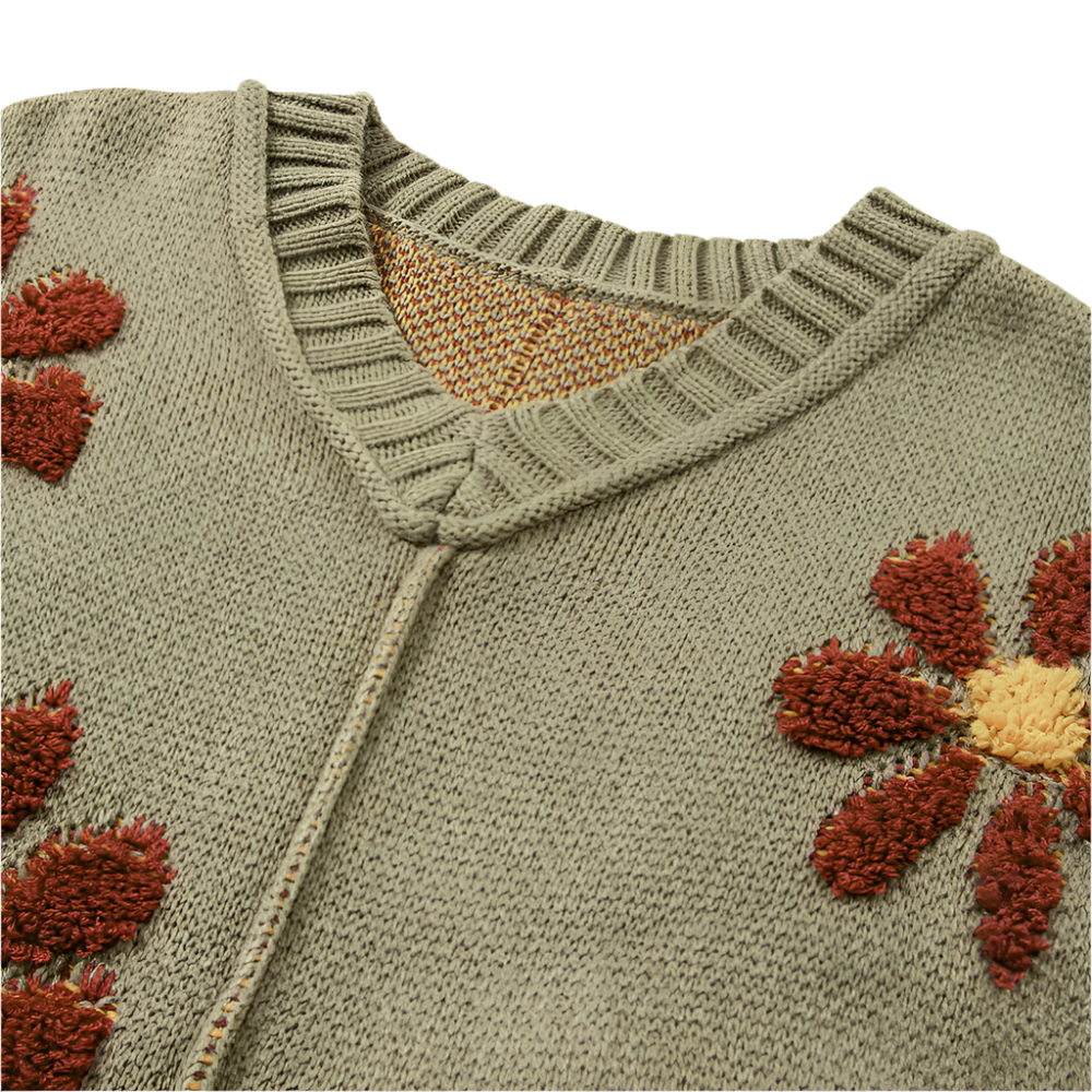 Haven - Elegante gebreide bloemen trui voor dames