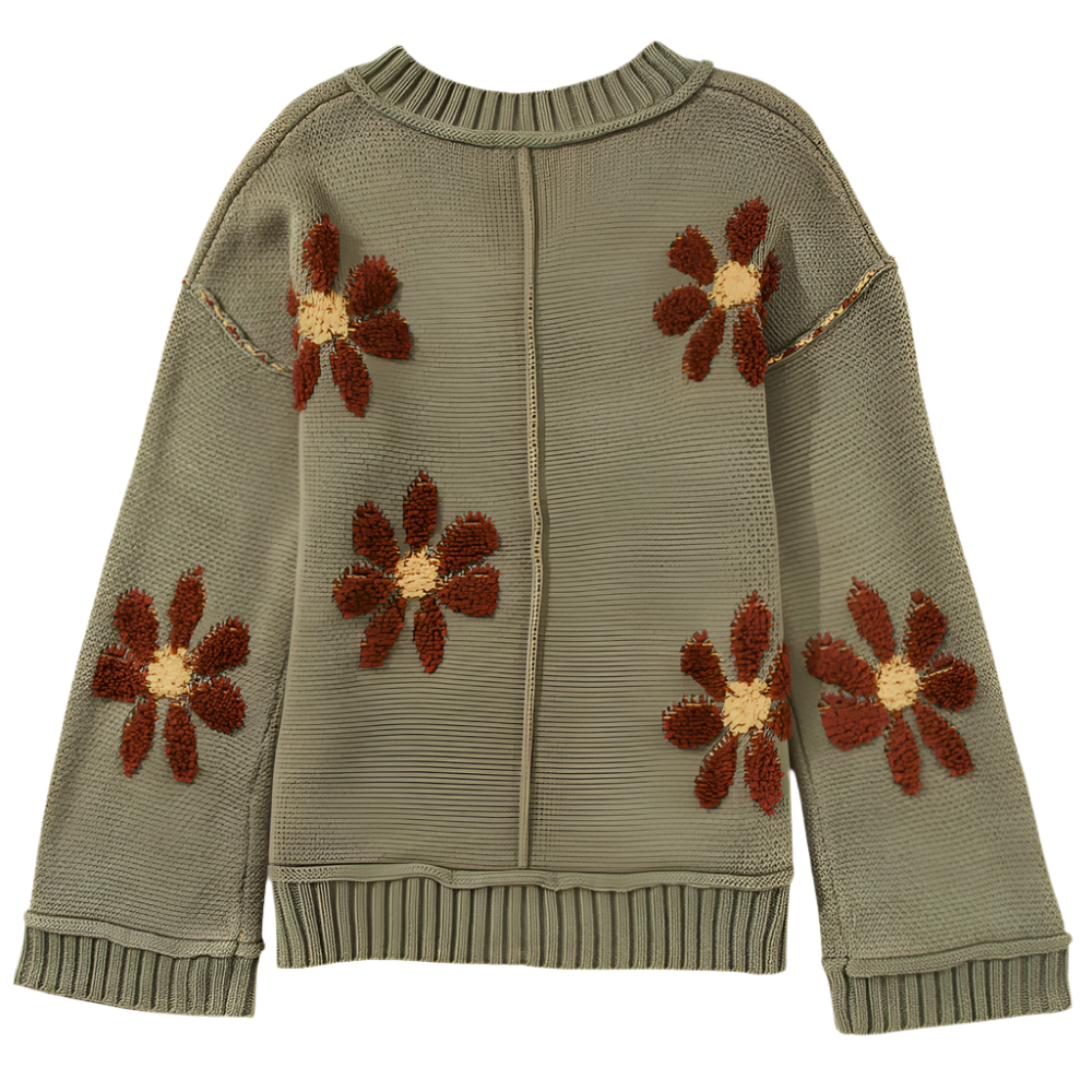 Haven - Elegante gebreide bloemen trui voor dames