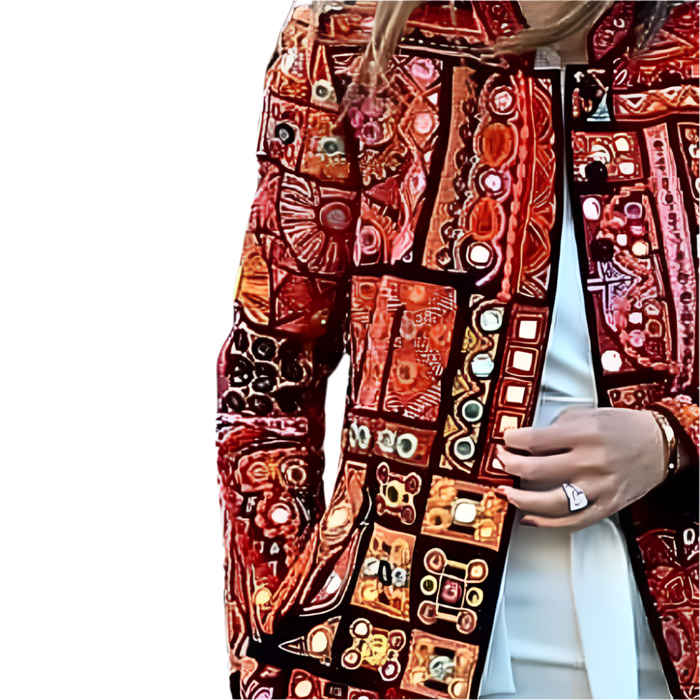Dames Oversized Blousejas met Abstract Patroon Lange Blouse met Kraag en Grafische Print
