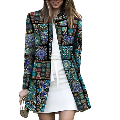 Dames Oversized Blousejas met Abstract Patroon Lange Blouse met Kraag en Grafische Print