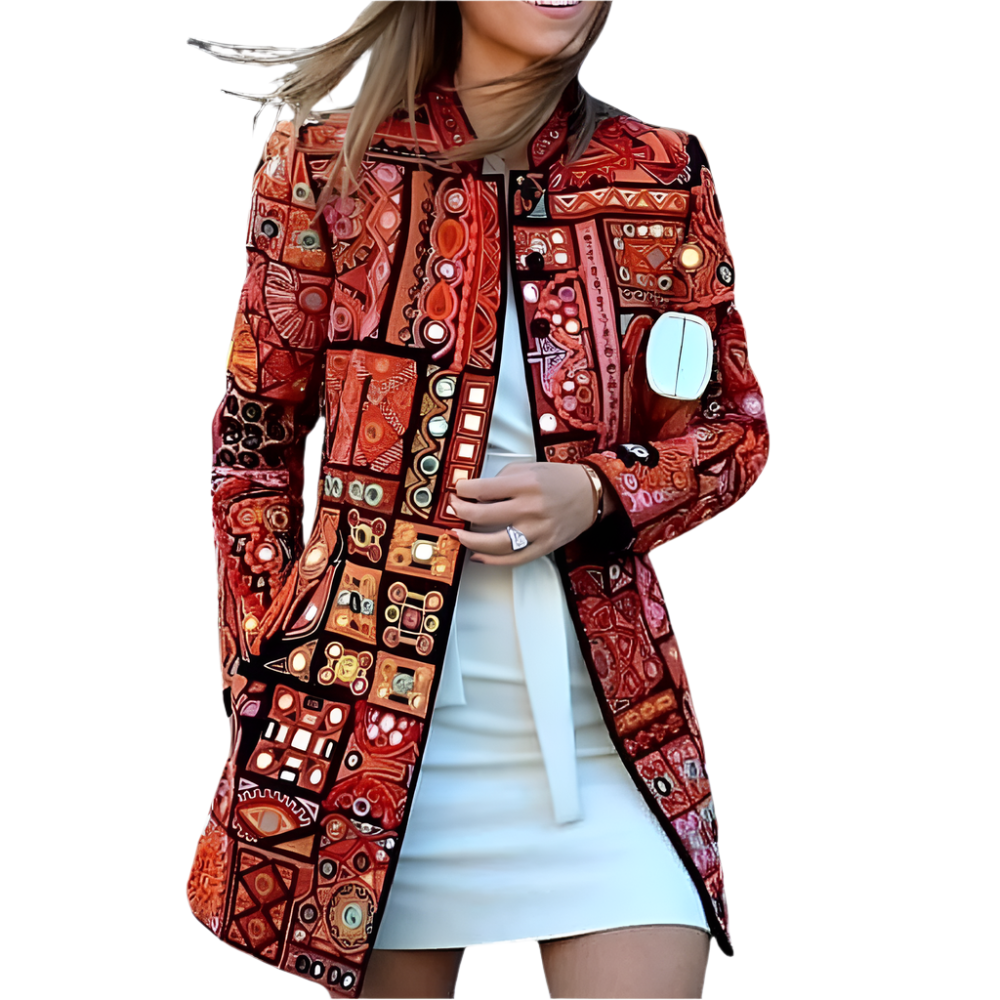 Dames Oversized Blousejas met Abstract Patroon Lange Blouse met Kraag en Grafische Print