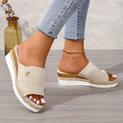 Dames zomersandalen met sleehak en jute zool Lichtgewicht en comfortabel voor elke dag