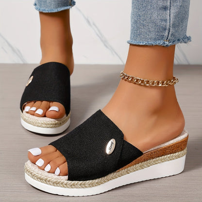 Dames zomersandalen met sleehak en jute zool Lichtgewicht en comfortabel voor elke dag