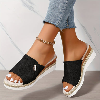 Dames zomersandalen met sleehak en jute zool Lichtgewicht en comfortabel voor elke dag