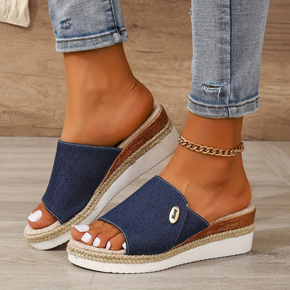 Dames zomersandalen met sleehak en jute zool Lichtgewicht en comfortabel voor elke dag