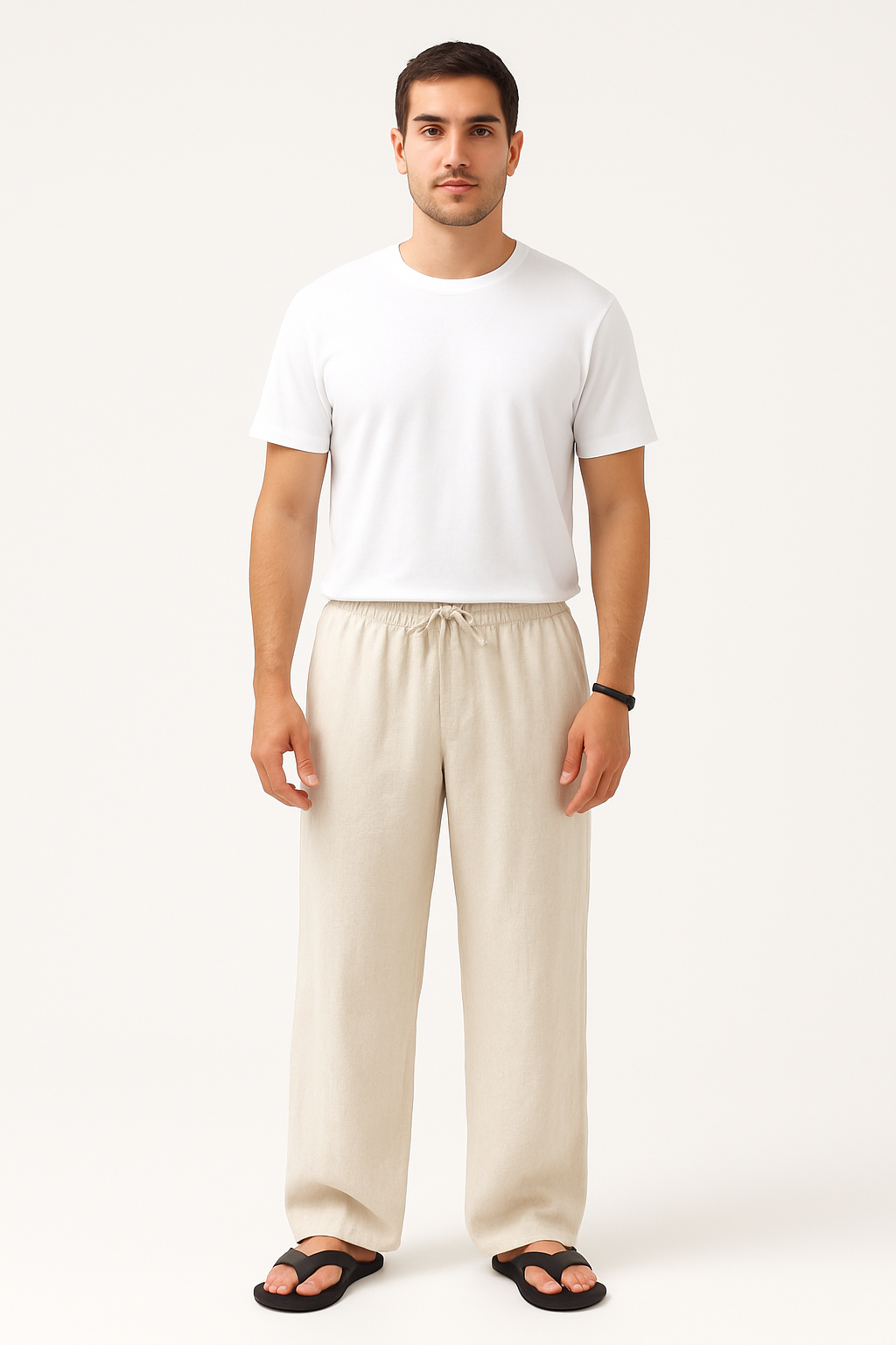 Heren linnen broek met rechte pijpen luchtige zomerbroek voor casual en nette momenten