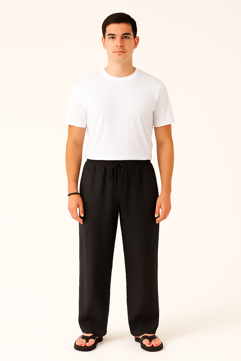 Heren linnen broek met rechte pijpen luchtige zomerbroek voor casual en nette momenten