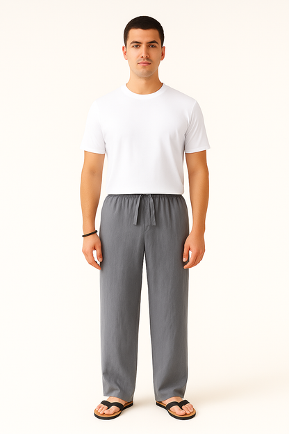 Heren linnen broek met rechte pijpen luchtige zomerbroek voor casual en nette momenten