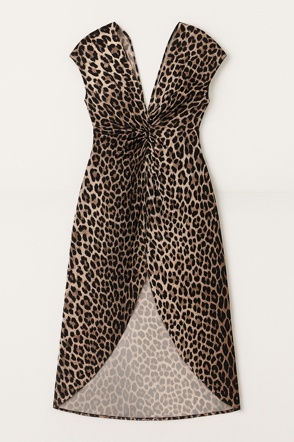 Dames midi-jurk met leopardprint en diepe V-hals in diverse kleuren – flatterend, vrouwelijk en ideaal voor avondjes uit of een zomerse gelegenheid