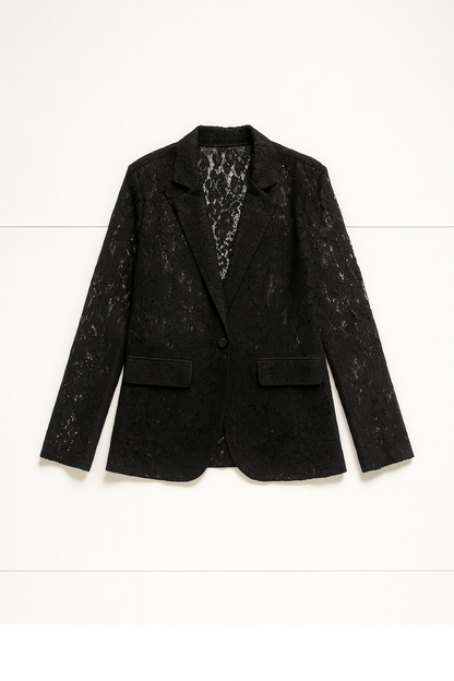 Dames kanten blazer met lange mouwen in diverse kleuren – stijlvol en luchtig voor lente, zomer en gelegenheden