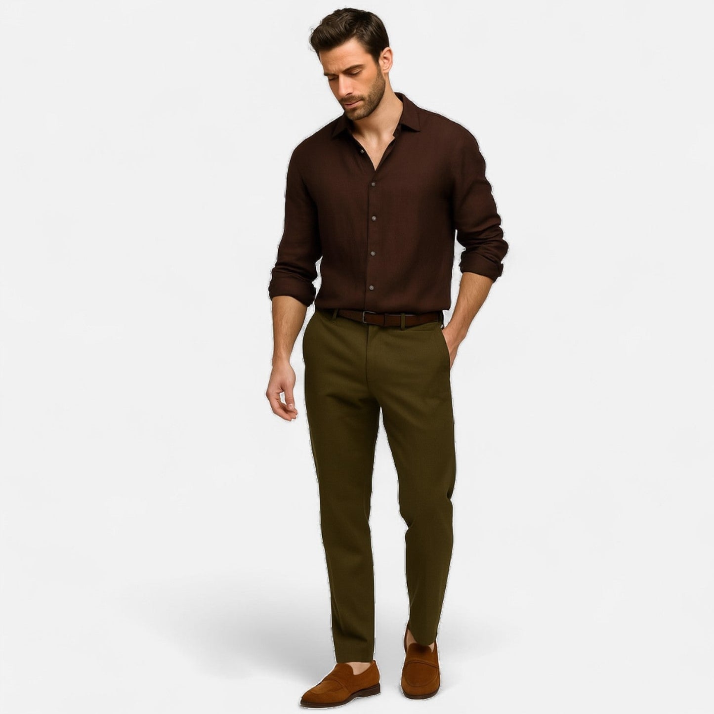 Heren linnen overhemd in diverse kleuren – luchtig zomerhemd met lange mouwen en casual fit