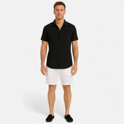 Heren linnen overhemd in diverse kleuren – luchtig zomerhemd met korte mouwen en casual fit