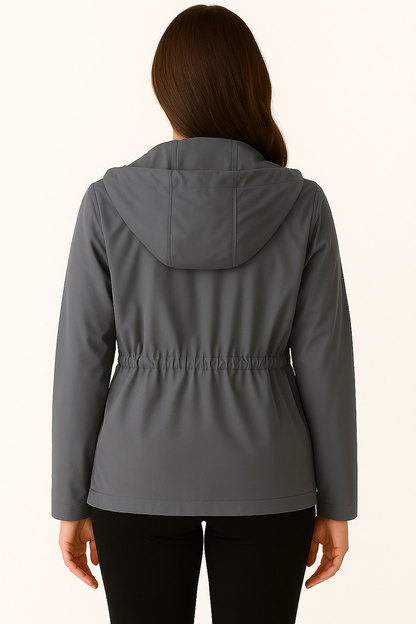 Dames zomerjas met capuchon en waterafstotende coating perfecte regenjas voor de zomerdagen