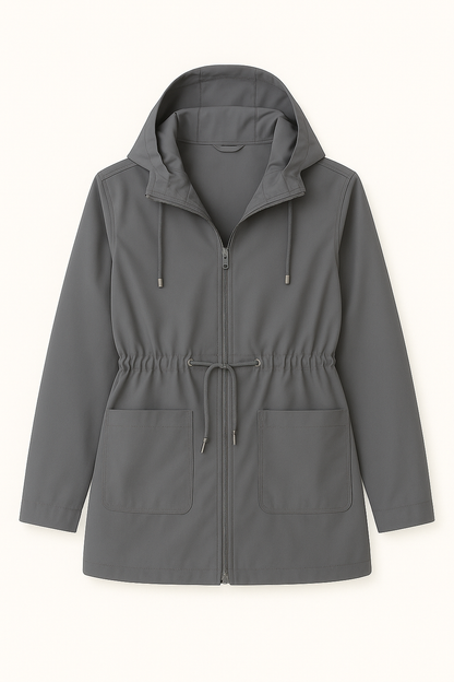 Dames zomerjas met capuchon en waterafstotende coating perfecte regenjas voor de zomerdagen