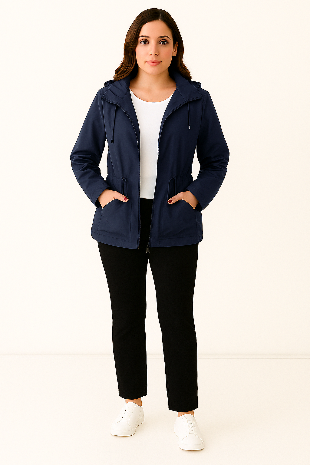 Dames zomerjas met capuchon en waterafstotende coating perfecte regenjas voor de zomerdagen