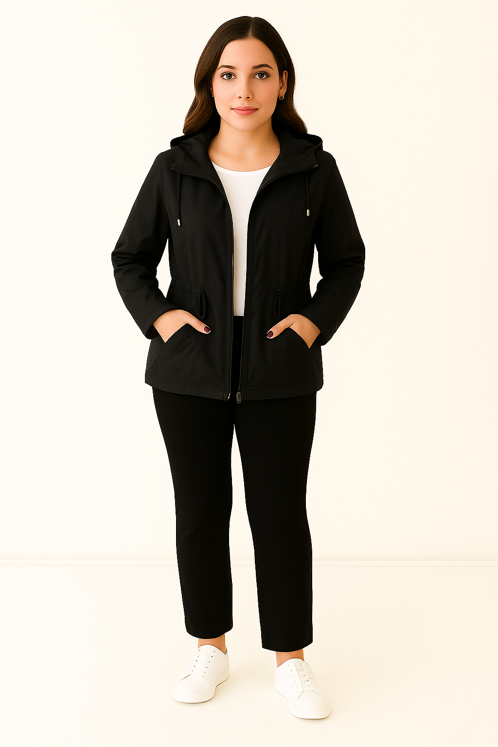 Dames zomerjas met capuchon en waterafstotende coating perfecte regenjas voor de zomerdagen