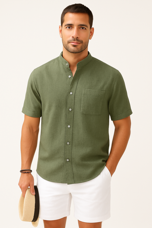 Heren linnen zomer shirt met korte mouwen Ademend en stijlvol voor casual én nette gelegenheden