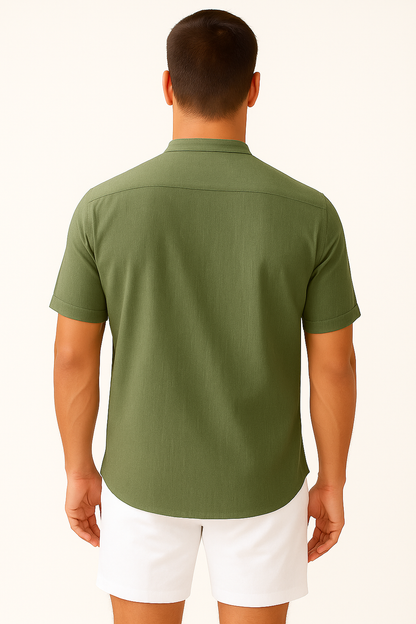 Heren linnen zomer shirt met korte mouwen Ademend en stijlvol voor casual én nette gelegenheden