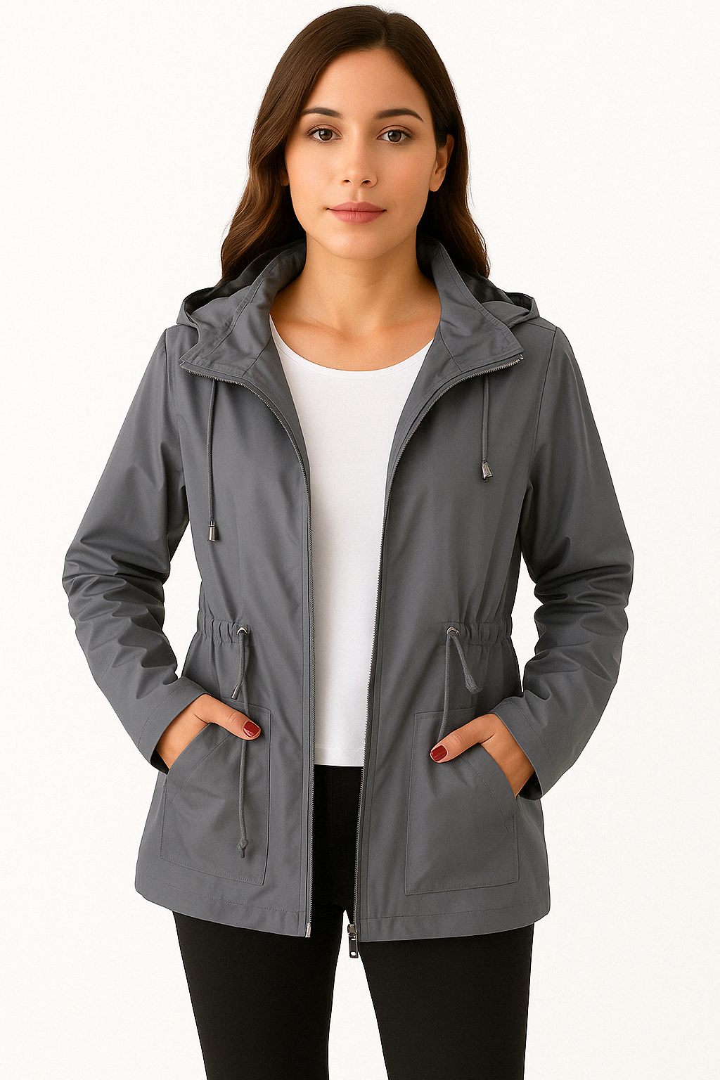Dames zomerjas met capuchon en waterafstotende coating perfecte regenjas voor de zomerdagen