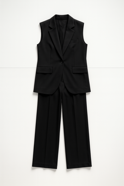 Dames blazer jumpsuit met wijde pijp en diepe V-hals in diverse kleuren – chique, luchtig en moeiteloos stijlvol voor werk of diner