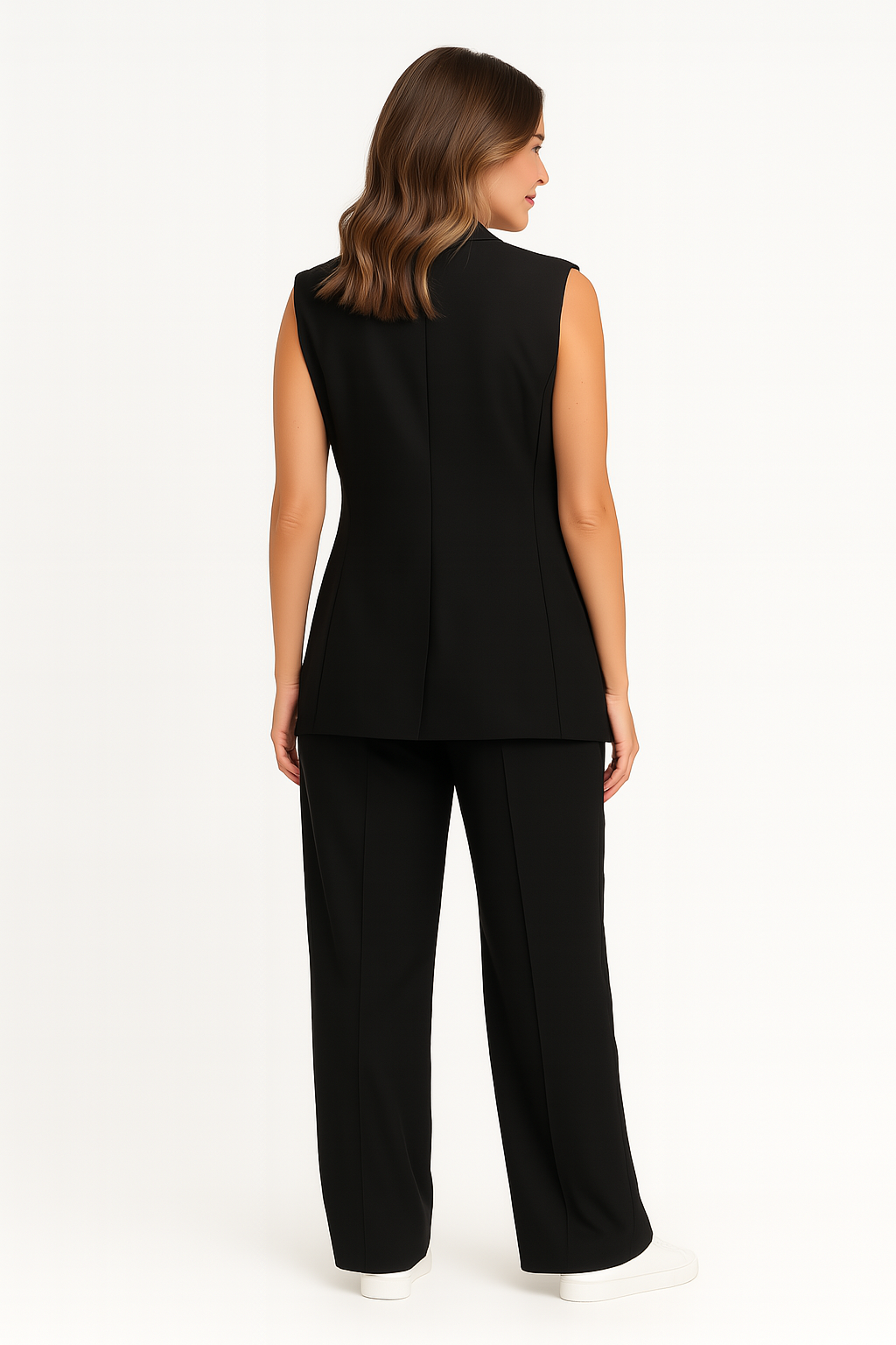 Dames blazer jumpsuit met wijde pijp en diepe V-hals in diverse kleuren – chique, luchtig en moeiteloos stijlvol voor werk of diner