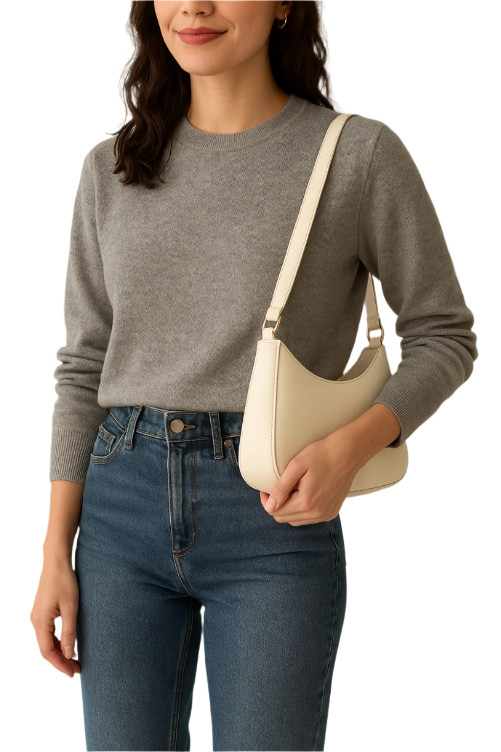 Dames Schoudertas met Verstelbare Band en Minimalistisch Design Compact Formaat en Kunstleer Afwerking