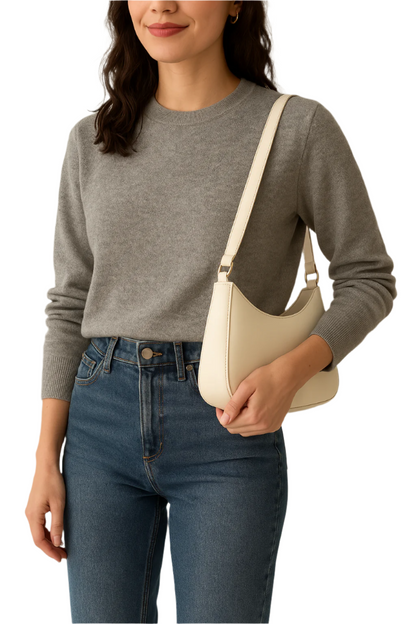 Dames Schoudertas met Verstelbare Band en Minimalistisch Design Compact Formaat en Kunstleer Afwerking