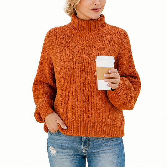 Dames coltrui met grofgebreide structuur – warme herfsttrui in diverse kleuren