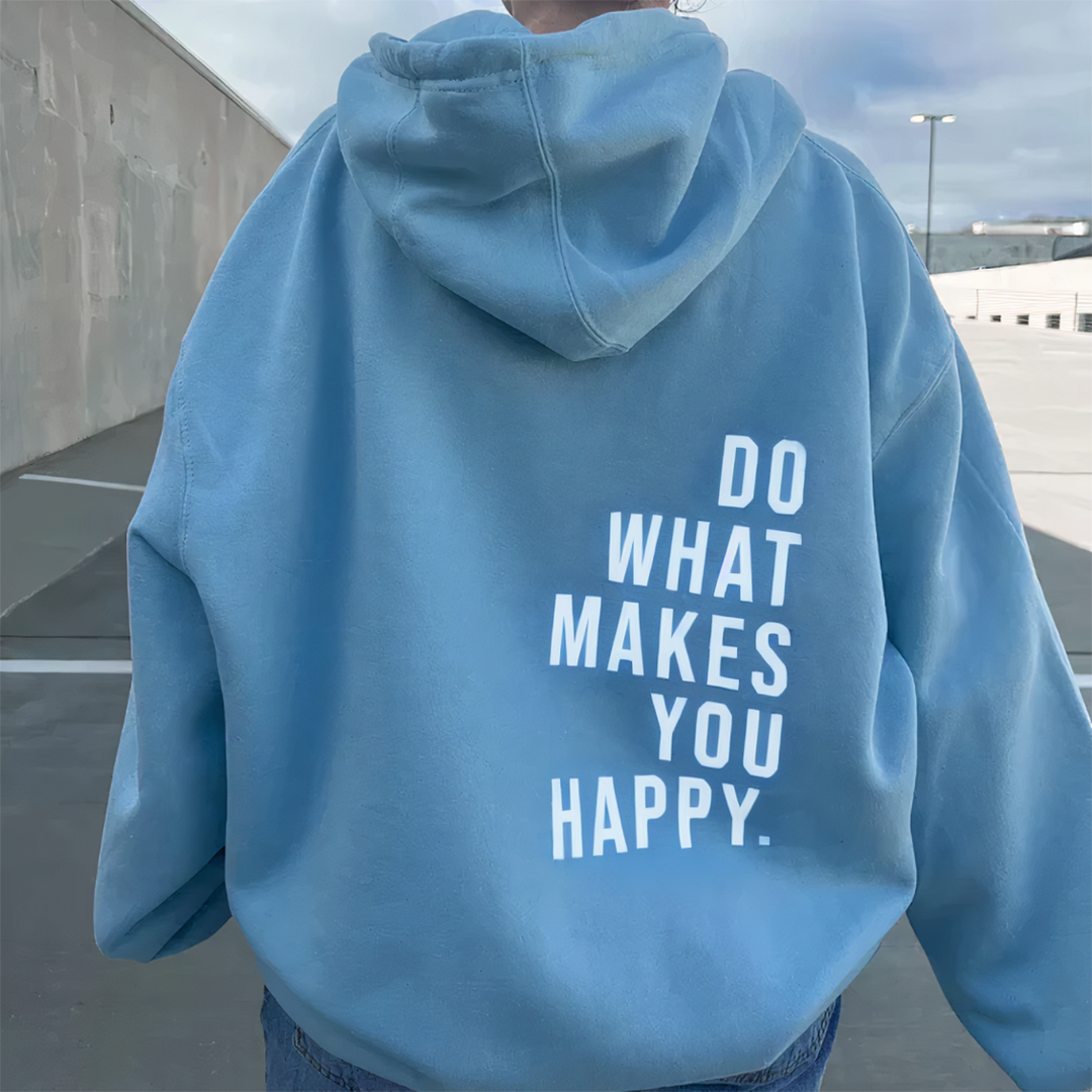 Dames hoodie met quote op de rug in diverse kleuren – relaxed en inspirerend in één