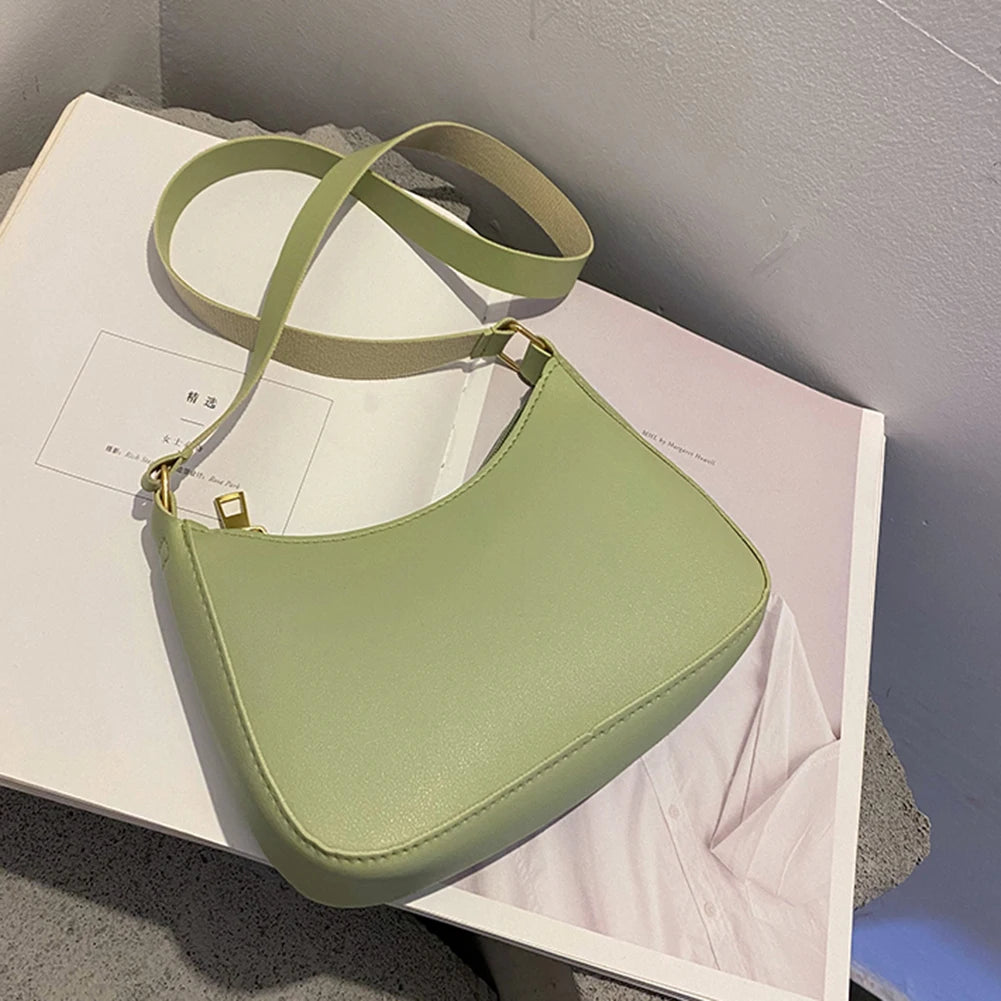 Dames Schoudertas met Verstelbare Band en Minimalistisch Design Compact Formaat en Kunstleer Afwerking