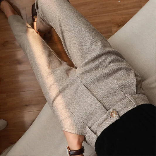 Heren wollen broek met rechte pijpen – warm, tijdloos en ideaal voor herfst en winter in diverse kleuren