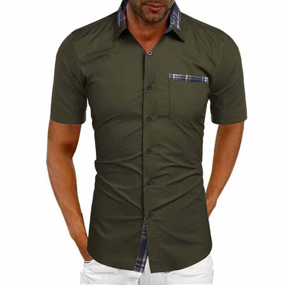 Heren zomers overhemd met korte mouwen en geruit detail in diverse kleuren luchtige stijl voor vakantie en vrije tijd