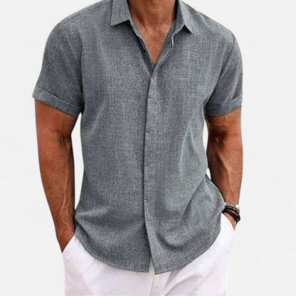 Heren linnen overhemd in diverse kleuren – luchtig zomerhemd met korte mouwen en casual fit