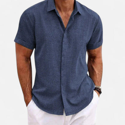 Heren linnen overhemd in diverse kleuren – luchtig zomerhemd met korte mouwen en casual fit