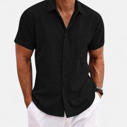 Heren linnen overhemd in diverse kleuren – luchtig zomerhemd met korte mouwen en casual fit