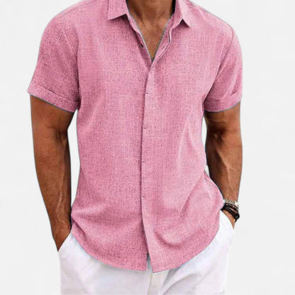 Heren linnen overhemd in diverse kleuren – luchtig zomerhemd met korte mouwen en casual fit