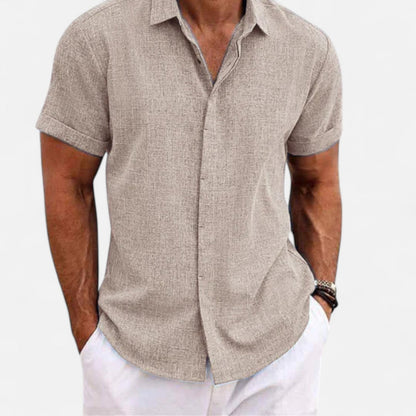 Heren linnen overhemd in diverse kleuren – luchtig zomerhemd met korte mouwen en casual fit