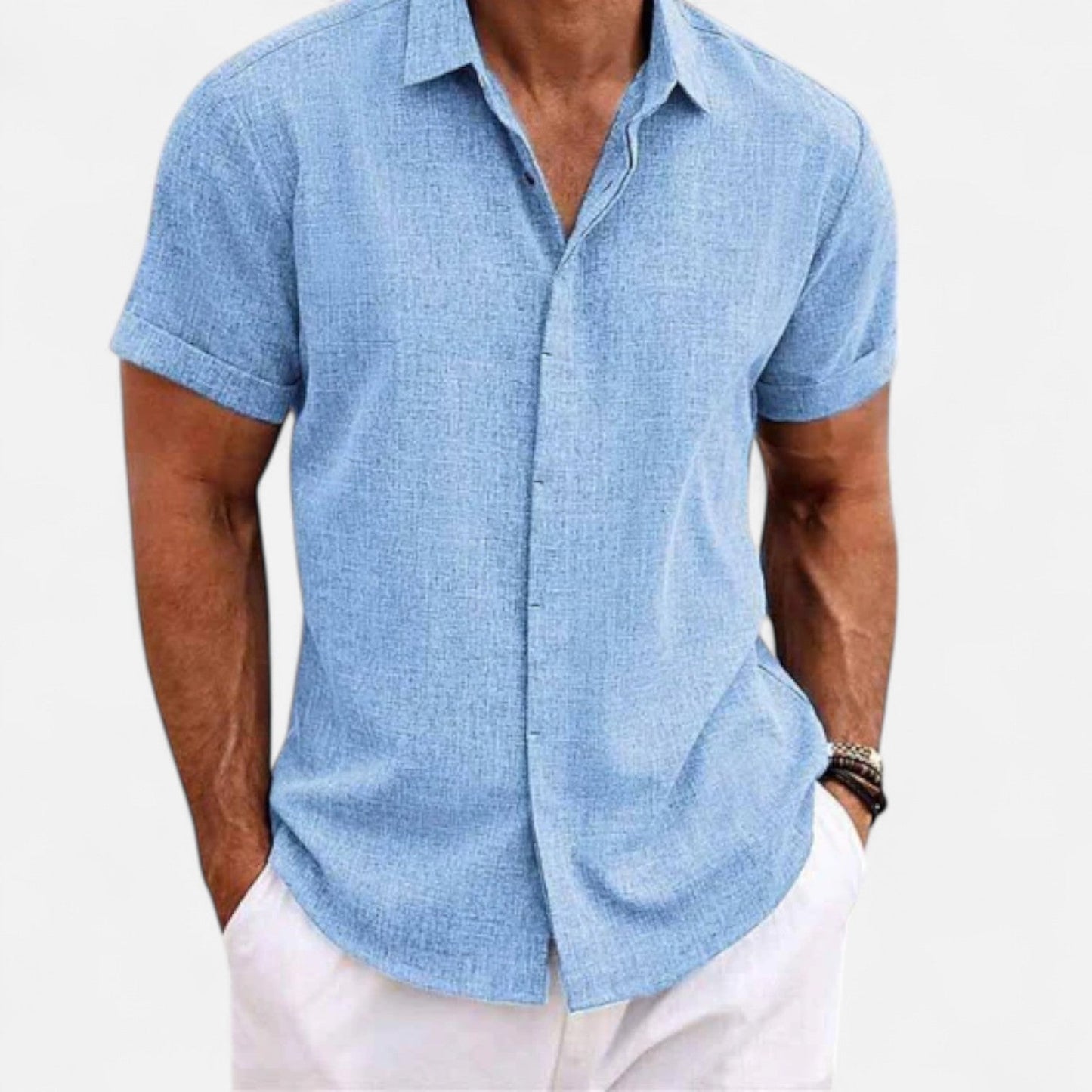 Heren linnen overhemd in diverse kleuren – luchtig zomerhemd met korte mouwen en casual fit