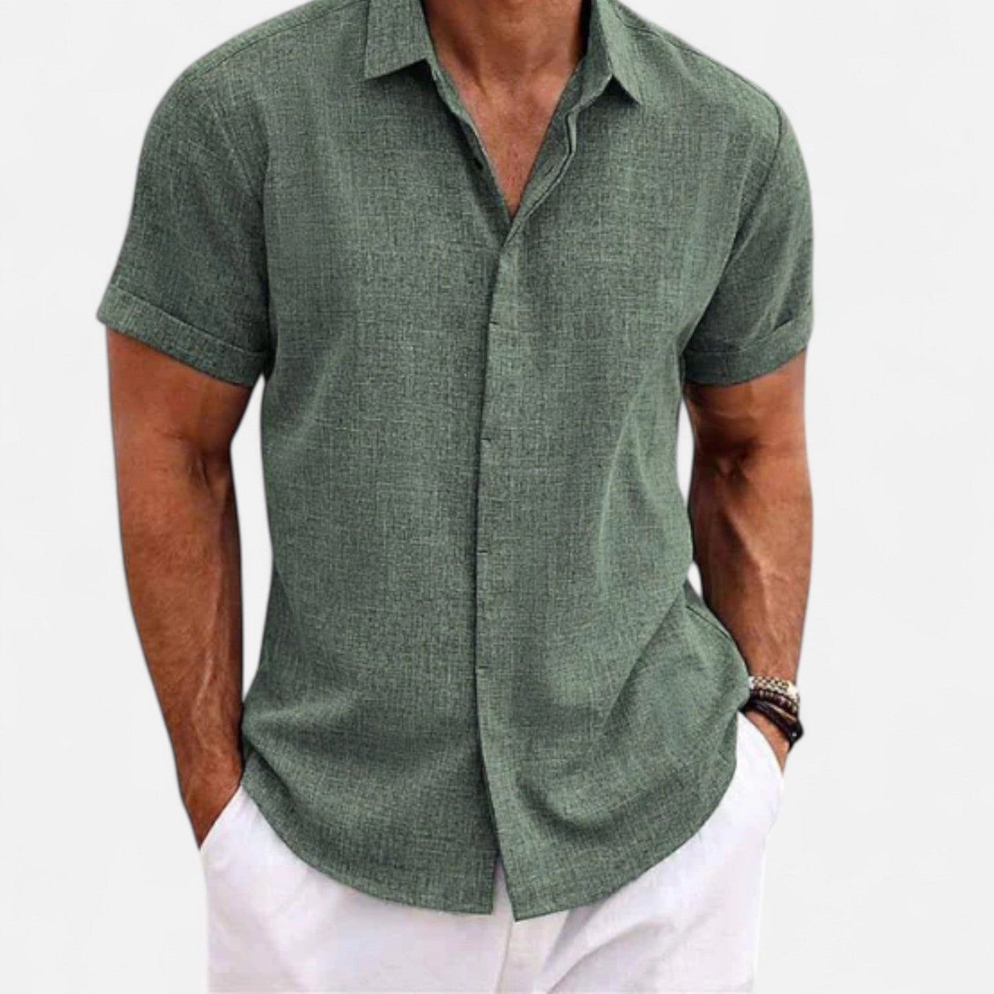 Heren linnen overhemd in diverse kleuren – luchtig zomerhemd met korte mouwen en casual fit