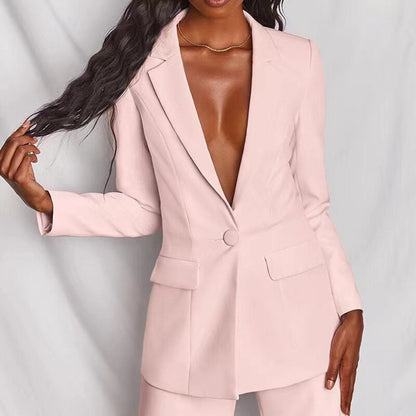 Dames blazerpak met rechte pantalon in diverse kleuren – voor een krachtige én stijlvolle look