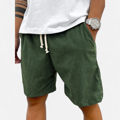 Heren korte broek in diverse kleuren – trendy corduroy zomershort met elastische taille en trekkoord