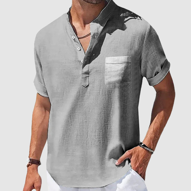 Heren linnen shirt met korte mouwen – luchtig, stijlvol en ideaal voor lente en zomer in diverse kleuren