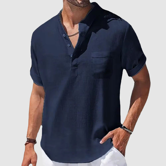 Heren linnen shirt met korte mouwen – luchtig, stijlvol en ideaal voor lente en zomer in diverse kleuren