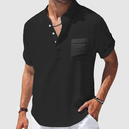 Heren linnen shirt met korte mouwen – luchtig, stijlvol en ideaal voor lente en zomer in diverse kleuren