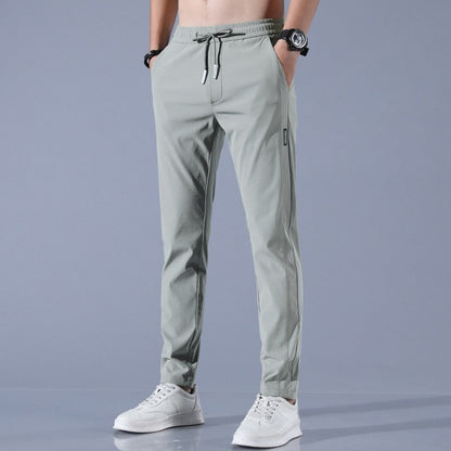 Heren nette slim fit broek met elastische taille – comfortabele casual broek voor werk en vrije tijd